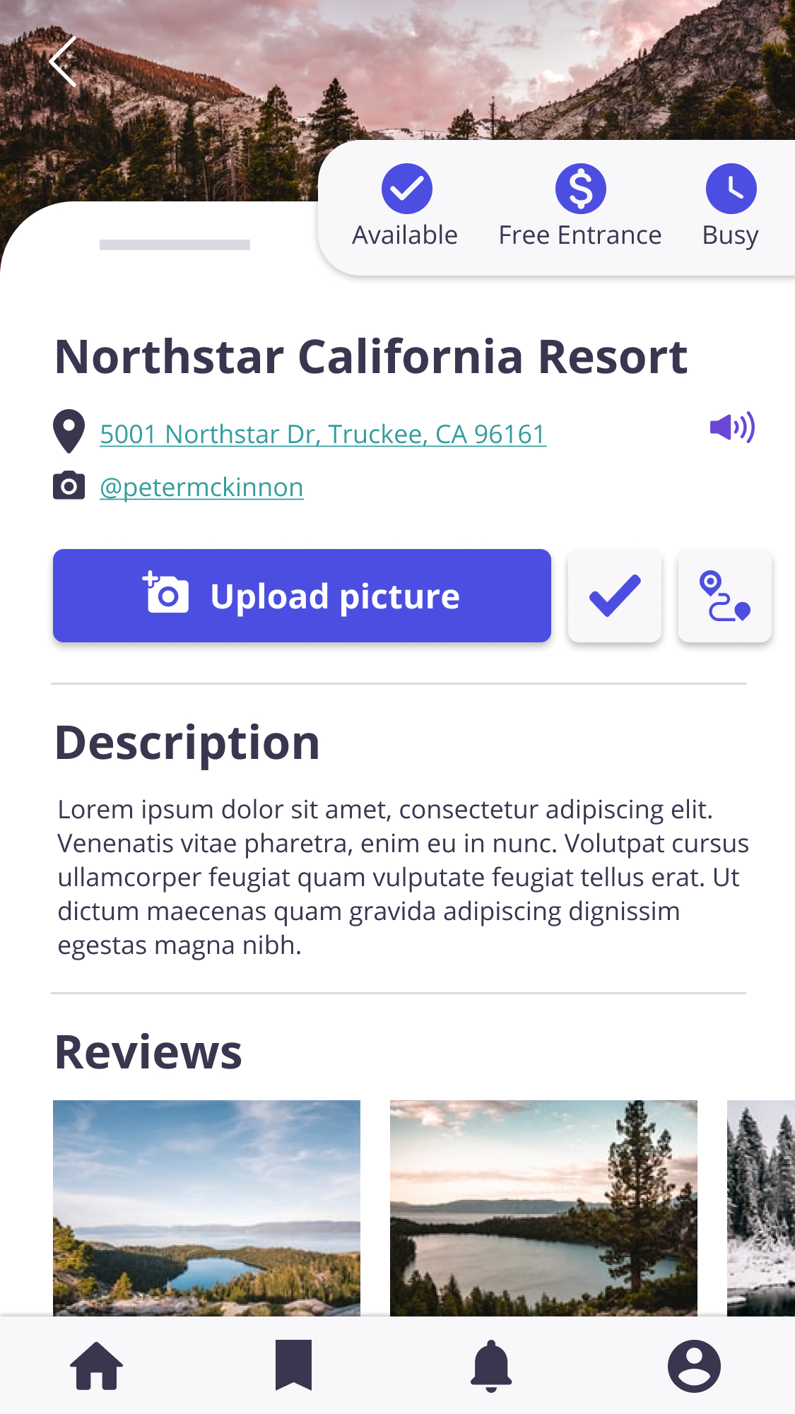Full description of location screen for Photonomadic