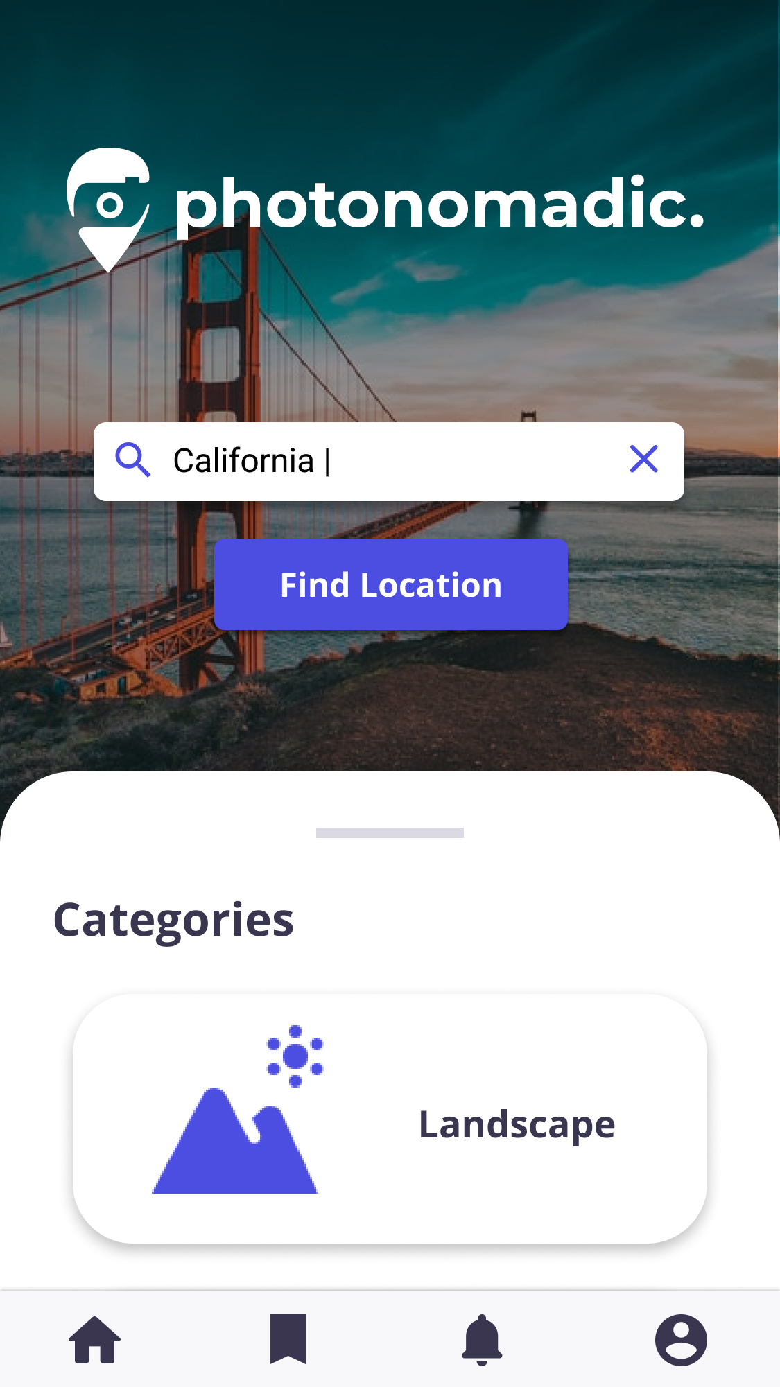 Search screen for Photonomadic